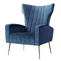 Artiss Kate Velvet Armchair - Navy