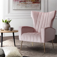 Artiss Kate Armchair Pink Velvet