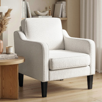 Artiss Beige Linen Armchair Lounge Accent Chair
