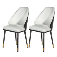 Artiss Dining Chairs Set of 2 Leather Seat Beige Black