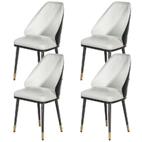Artiss Dining Chairs Set of 4 Leather Seat Beige Black