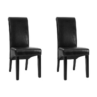 Artiss Leather Parsons Dining Chairs Set of 2 - Black