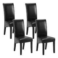 Artiss Leather Parsons Dining Chairs Set of 4 - Black