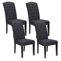 Artiss Dining Chairs Set of 4 Linen Parsons Dark Grey