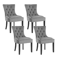 Artiss Dining Chairs Set of 4 Velvet French Provincial Grey
