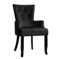 Artiss Velvet Dining Chair French Provincial Black