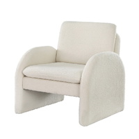 Artiss Curved Armchair Accent Chair Boucle White