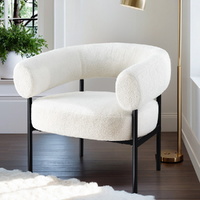 Artiss Curved Armchair Accent Chair Boucle White