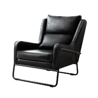 Artiss Wingback Armchair Accent Chair PU Leather Black