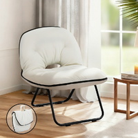 Artiss 2-in-1 Foldable Armchair Lounge Chair White