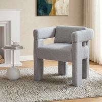 Artiss Boucle Fabric Lounge Armchair Accent Chair - Grey