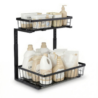 Artiss Under Sink Organizer 2 Slide Out Drawers Black
