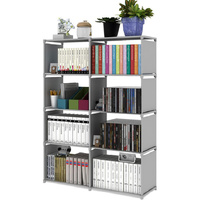 Hivvago 8 Grid Storage Rack Bookshelf Organiser Grey
