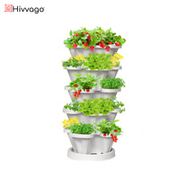 Hivvago 5-Tier Vertical Stackable Garden Planter – Indoor/Outdoor White