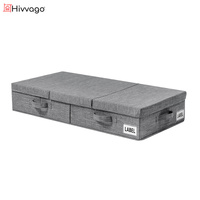 Hivvago Underbed Storage Container – Foldable with Lids & Label Pocket