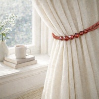 Coral Red Beaded Rope Curtain Tieback