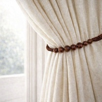 Walnut Brown Beaded Rope Curtain Tieback
