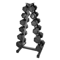 4 Pairs Hex Dumbbells PLUS Dumbbell Rack (100 kg | 5kg-20kg | A-shaped Rack)