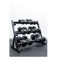 6 Pairs Hex Dumbbells PLUS Dumbbell Rack (210 kg | 5kg-30KG | 1.1m 3-tier Rack)