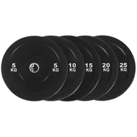 Black Olympic Bumper Plates - 100kg kit PLUS Olympic Barbell (2.2m | 20kg)