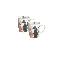 PNC Cat Couple Mug 400ml Fine Bone China Gift Boxed