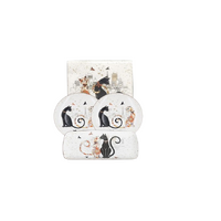 PNC Cat Couple Embossed Bone China Entertaining Set