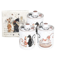 PNC Cat Couple Bone China Canister Storage Set Napkins
