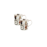 PNC Fine Bone China Cat Couple Mug Set 415ml Embossed