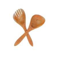 Florabelle Living Peach Swirl Resin Salad Server Set
