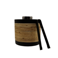 Plantation Ice Bucket with Tongs - Matte Black & Rattan Stainless Steel