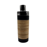 Plantation Cocktail Shaker - Matte Black with Rattan Wrap Stainless Steel