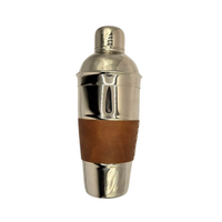 Verona Cocktail Shaker 700ml - Nickel-Plated with Leather Grip