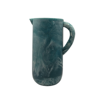 Florabelle Living Blue Marbled Resin Pitcher Hand-Poured