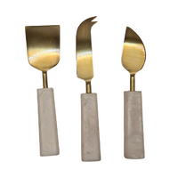 Benny White Resin & Stainless Steel 3-Piece Cheese Knife