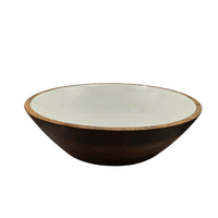 Florabelle Living Handcrafted Mango Wood & Enamel Serving Bowl Natural