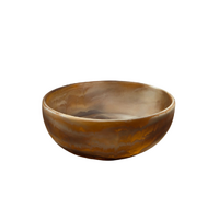 Halo Swirl Resin Serving Bowl Latte Marbled Decorative Serveware