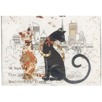 pnc Cat Couple Table Set Salt Pepper Shakers 20pk Napkins 33x33cm
