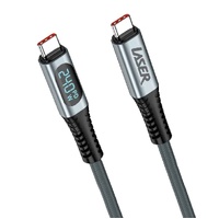 Laser 240W USB-C to USB-C LCD Braided Cable 1M