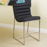 Sky Blue Auburn Modern Leather Bar Stool Black