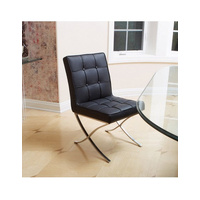Sky Blue Furniture Pandora Black Bonded Leather Dining Chair