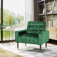 Sky Blue Furniture Lewisham Emerald Tufted Velvet Armchair