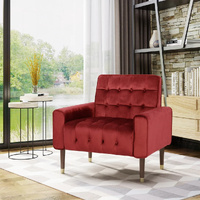 Sky Blue Furniture Lewisham Garnet Tufted Velvet Armchair