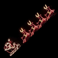 Samland LED Santa Sleigh 4 Reindeer Christmas Rope Light