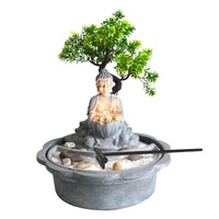 Samland Japanese Miniature Zen Bonsai Garden Buddha Water Fountain