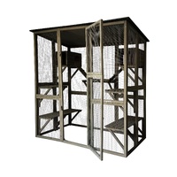 Samland Wooden Walk-in Cat Condo House Kitten Ferret Enclosure
