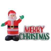 Samland LED Inflatable Santa with Merry Christmas Sign Decoration