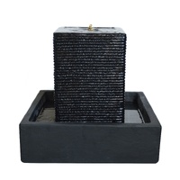 Samland 43cm Square Pillar Water Feature Fountain with LED Lights