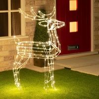 Samland LED Warm White 3D Copper Wired Standing Reindeer Christmas