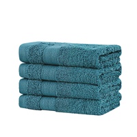 Samland Premium Cotton Washcloths 4-Pack Quick-Dry Blue
