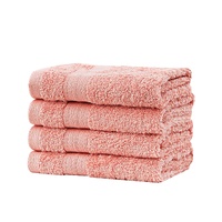Samland Premium Cotton Washcloths 4-Pack Quick-Dry Face Towels Coral